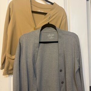 Ultra Flirt Women's Beige and Gray Blazer Duo